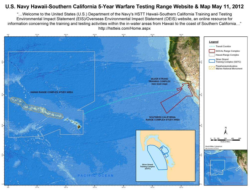 U.S. Navy Hawaii-Southern California test range